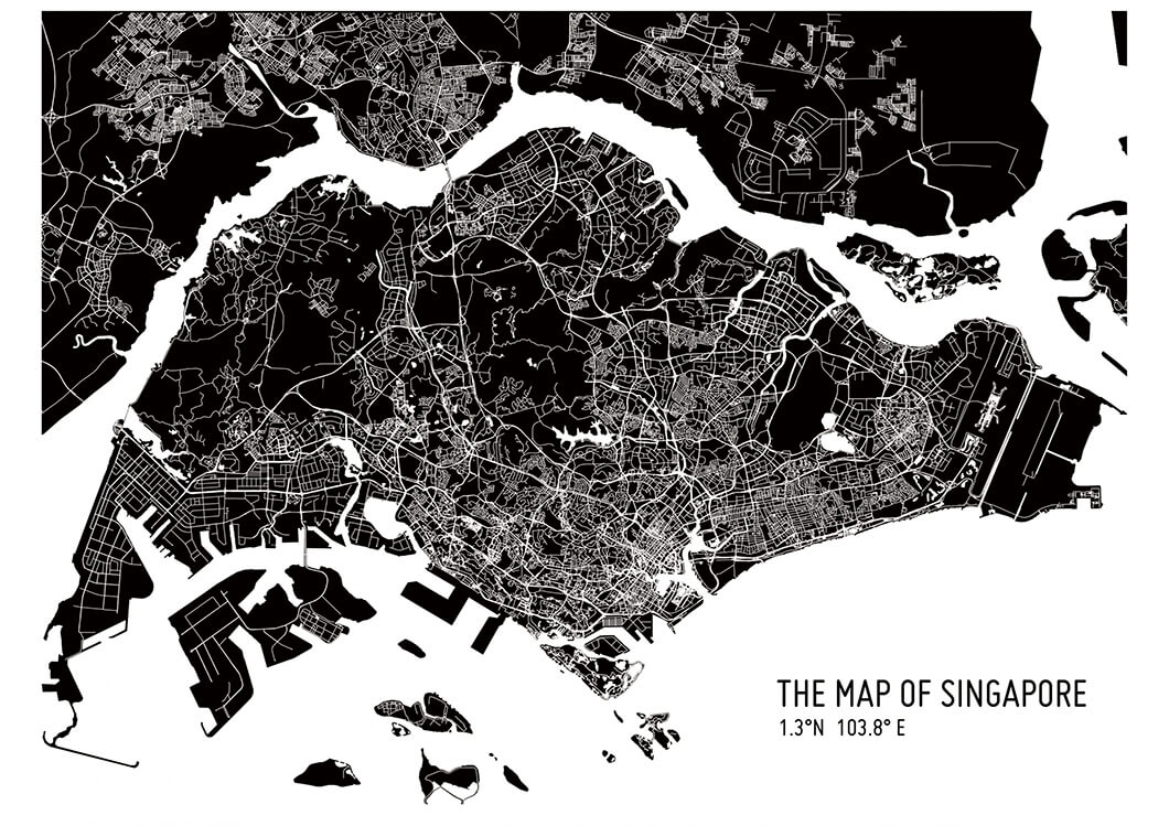 Printable Singapore Map Black