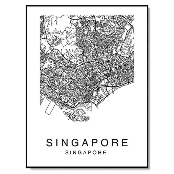Printable Singapore Map Wall Art Poster