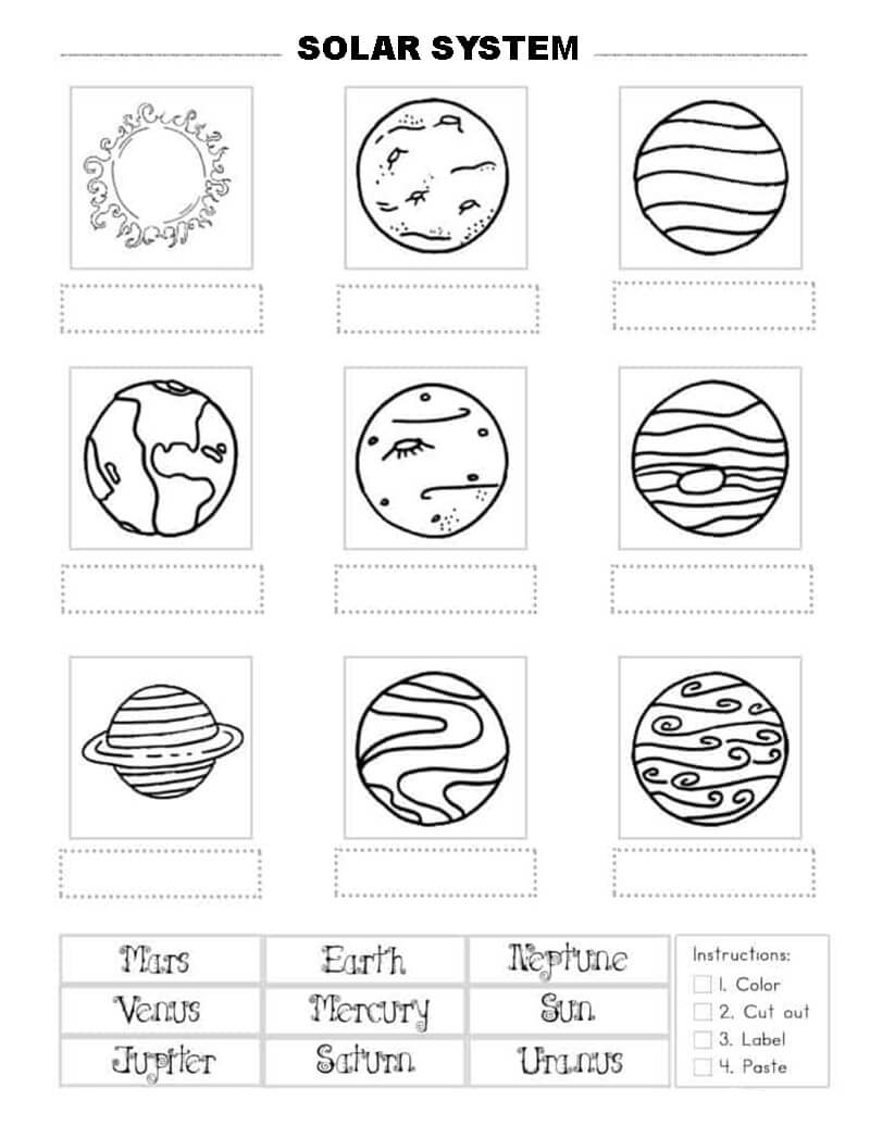 Printable Solar System Worksheet 7
