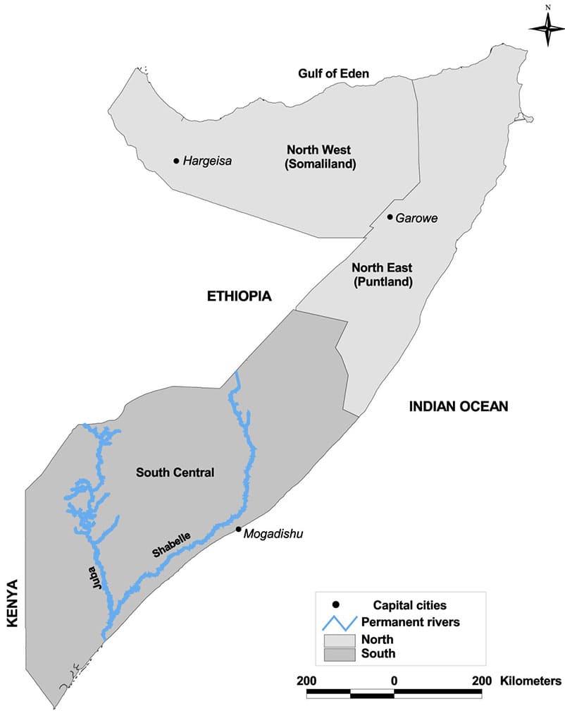 Printable Somalia Map Location
