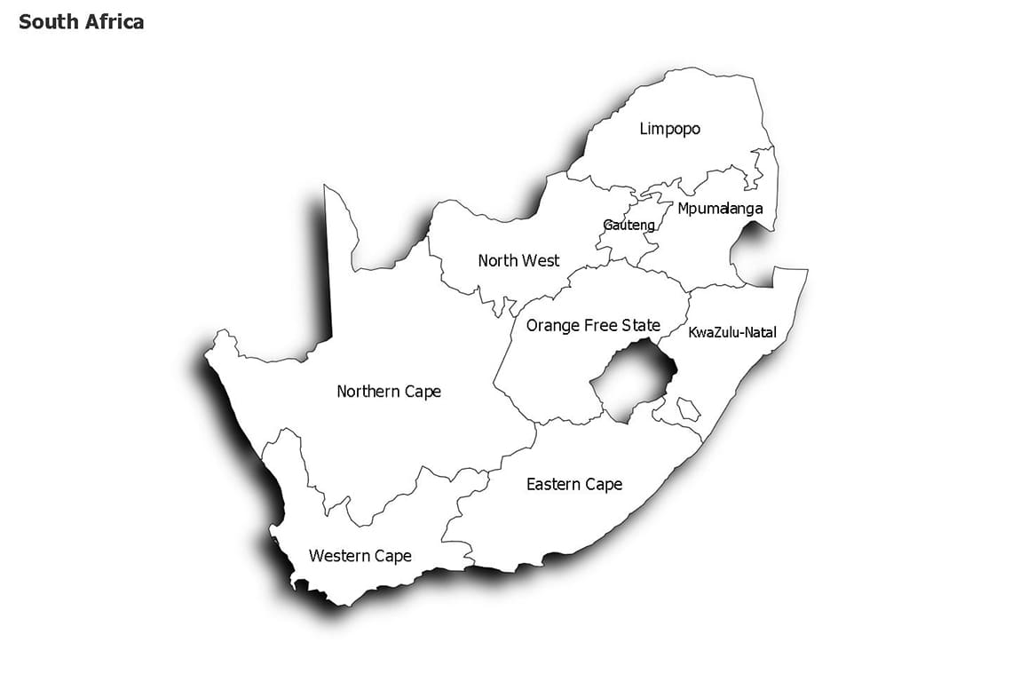 Printable South Africa Map Labeled