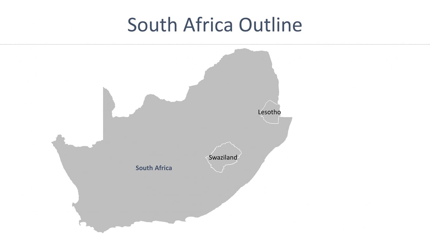 Printable South Africa Map Outline