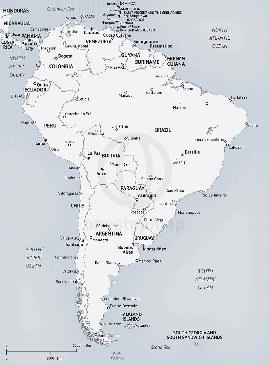 Printable South America Map 4