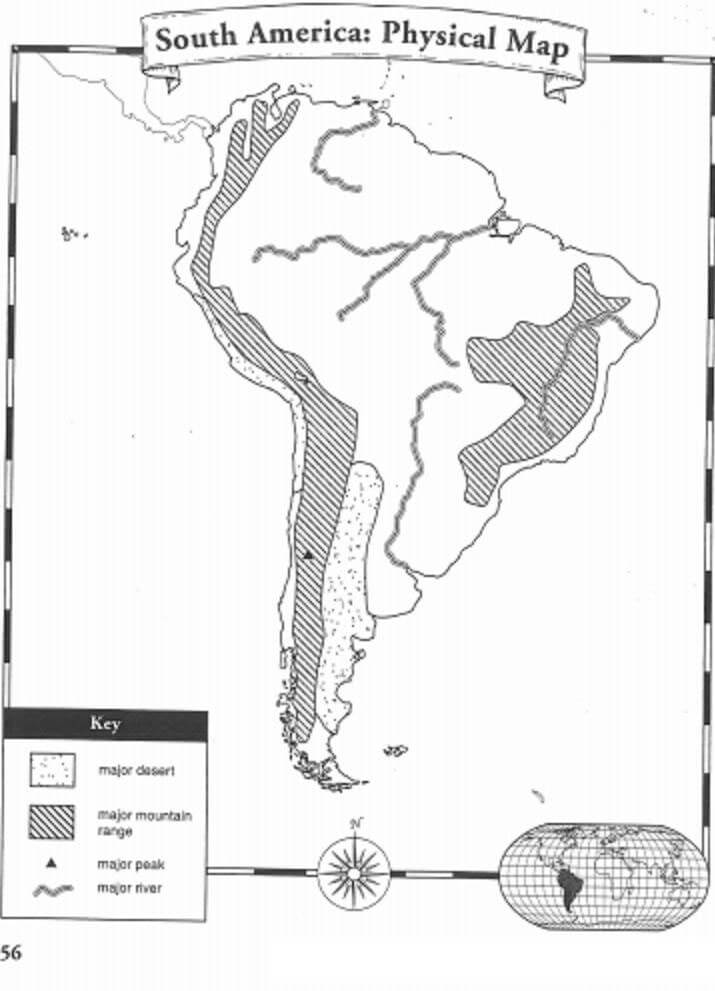 Printable South America Map Major Countries