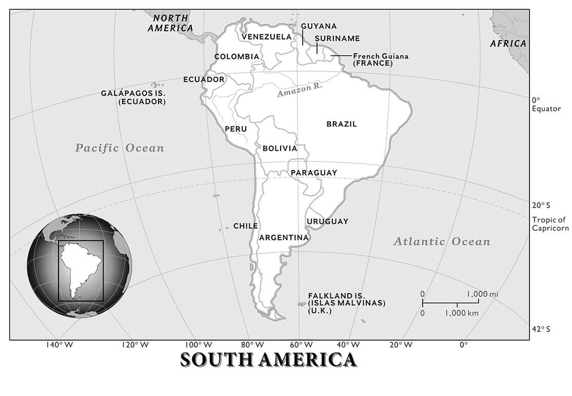 Printable South America Map Major Rivers