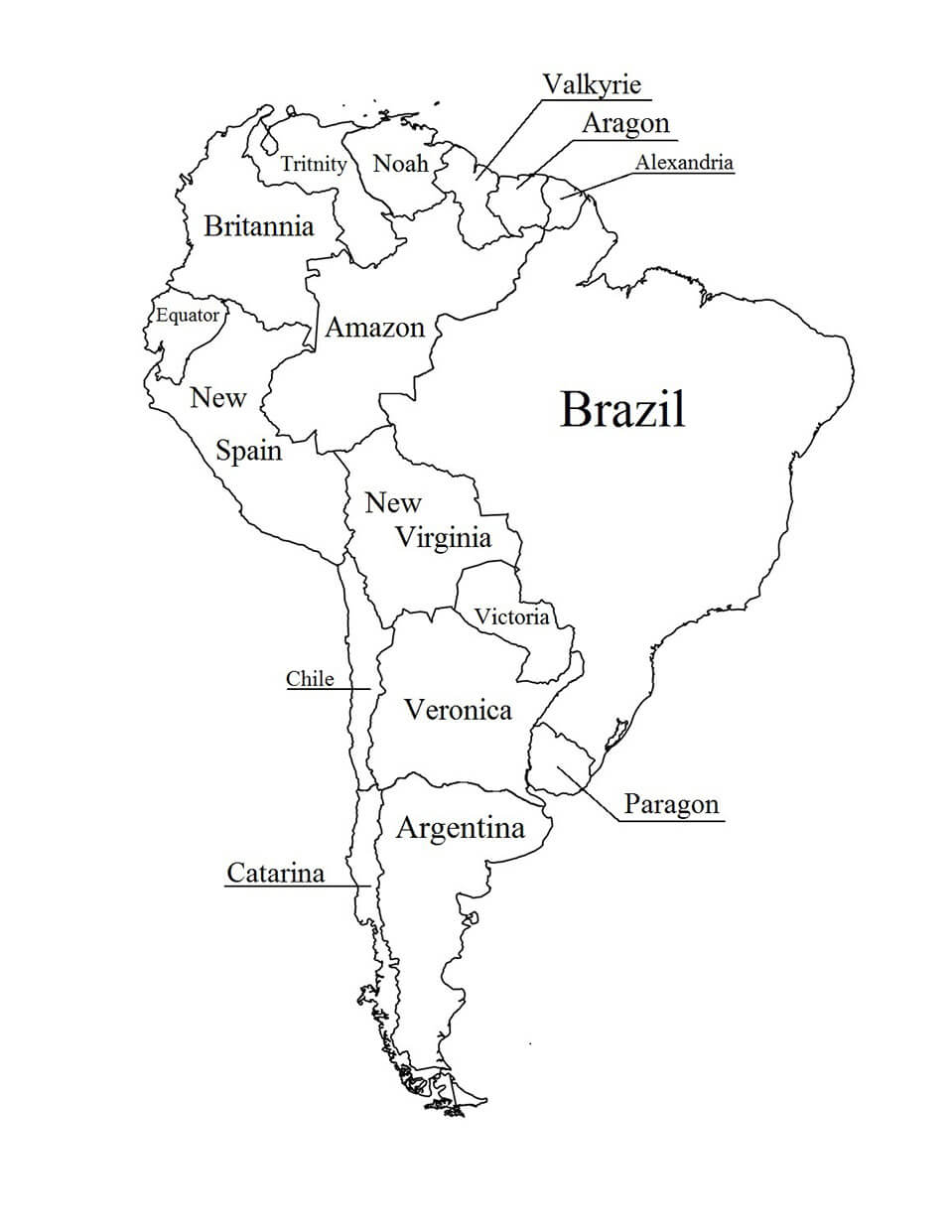 Printable South America Map Outline 1