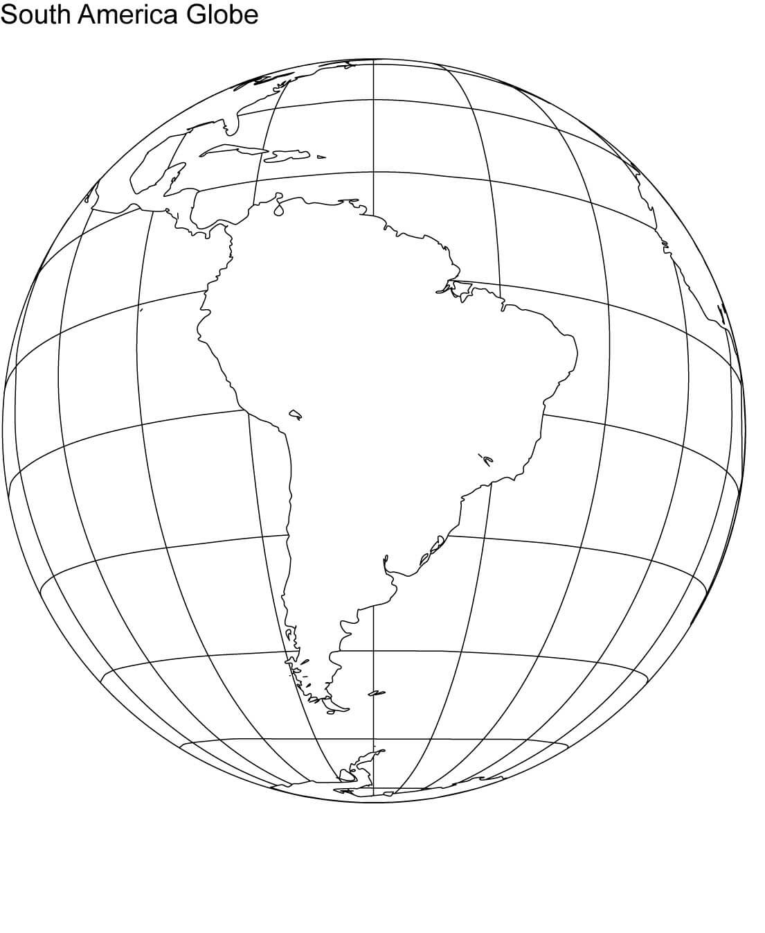Printable South America Map Outline In Globe