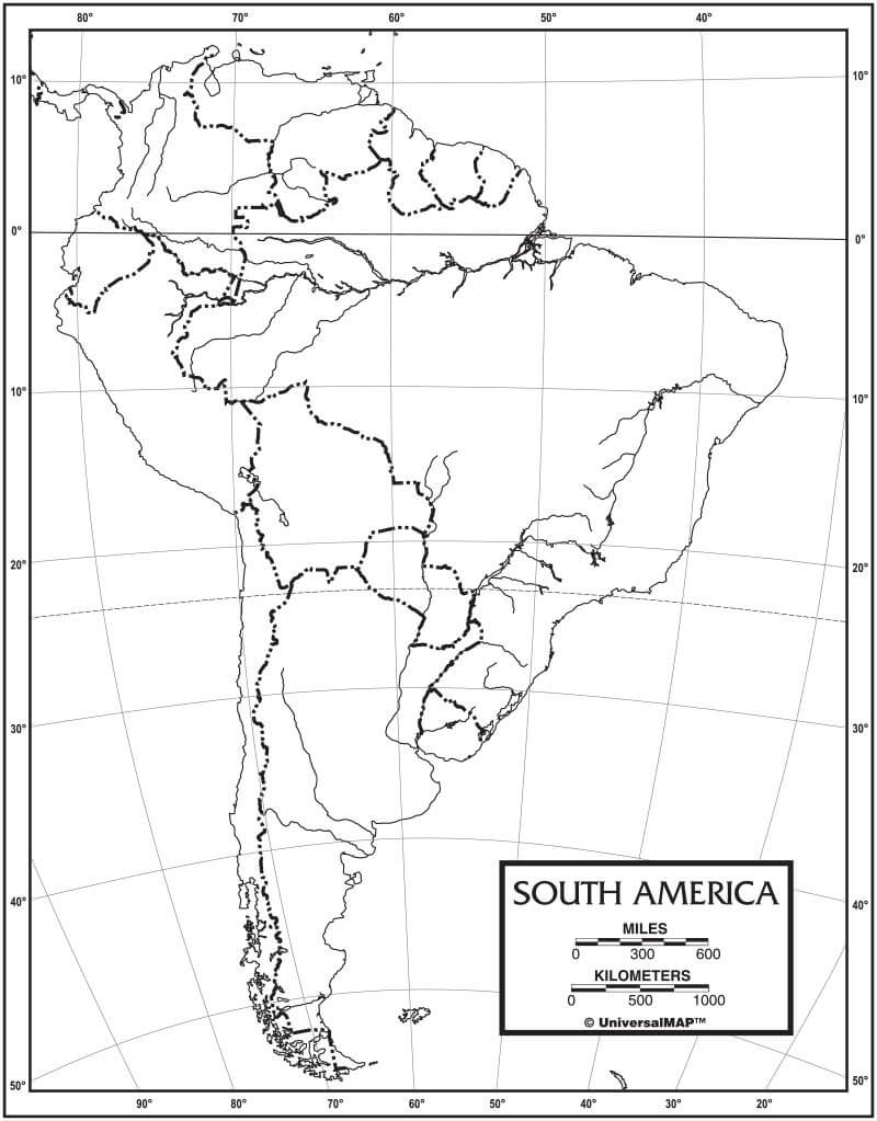 Printable South America Map Outline Physical