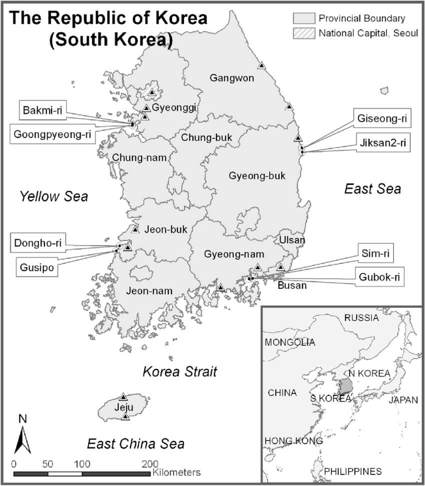 Printable South Korea Map 4