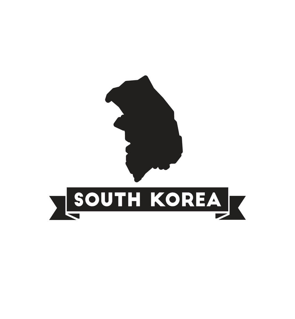 Printable South Korea Map Flat Icon