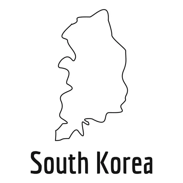 Printable South Korea Map Thin Line