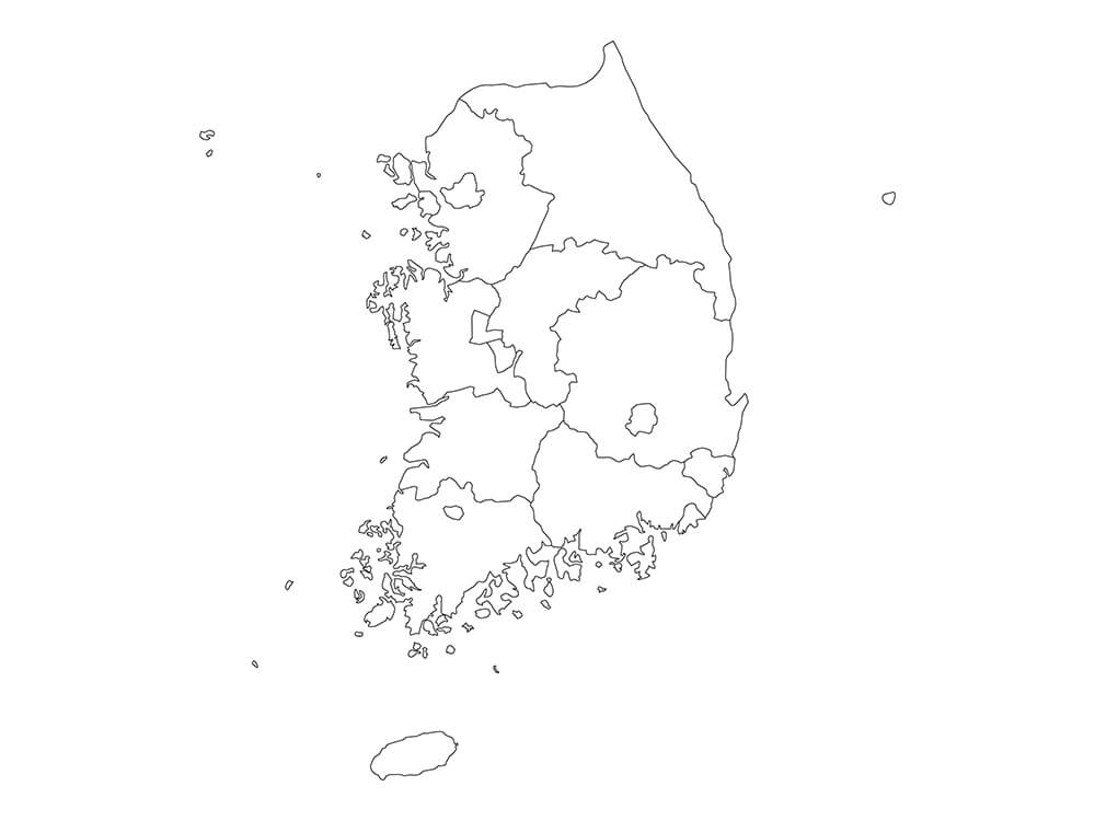 Printable South Korea Map With Provinces