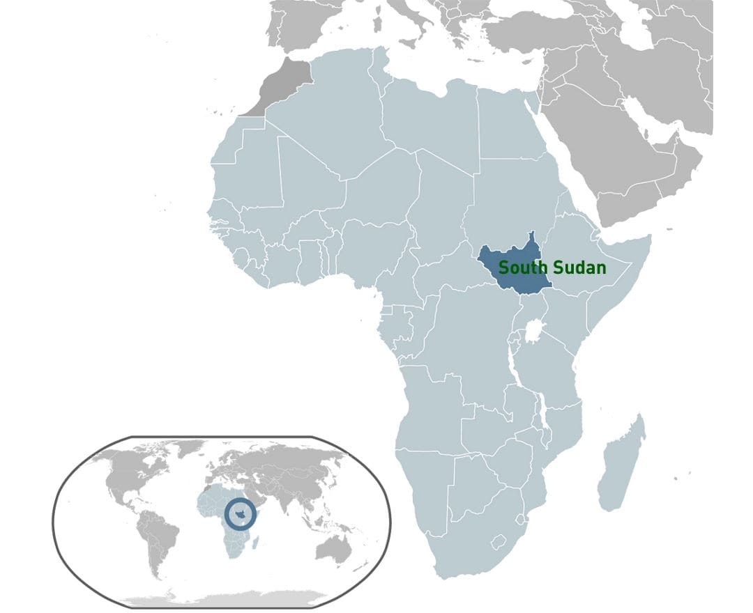 Printable South Sudan Map Africa