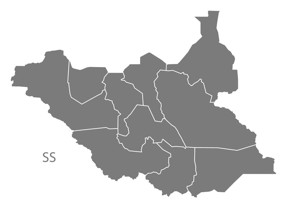 Printable South Sudan Map States