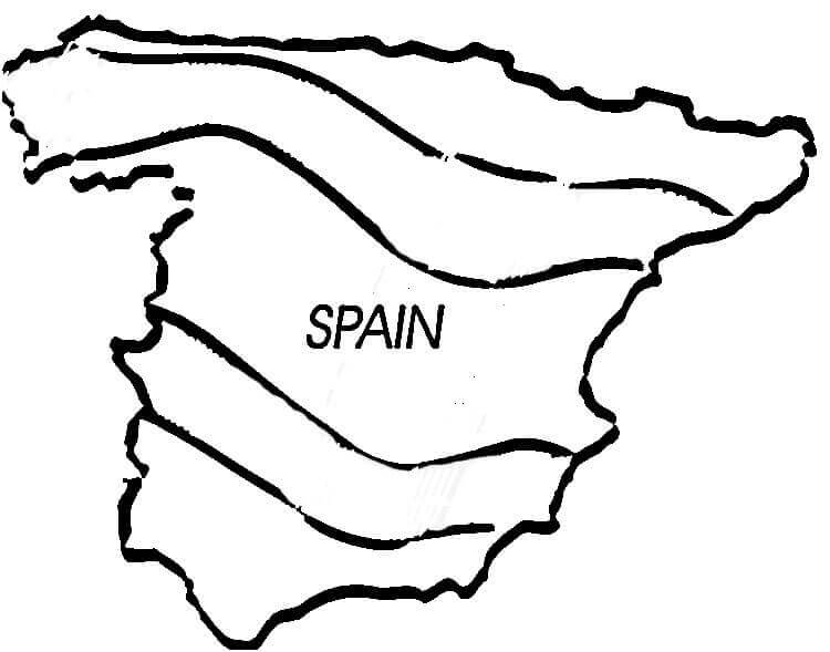 Printable Spain Map Color