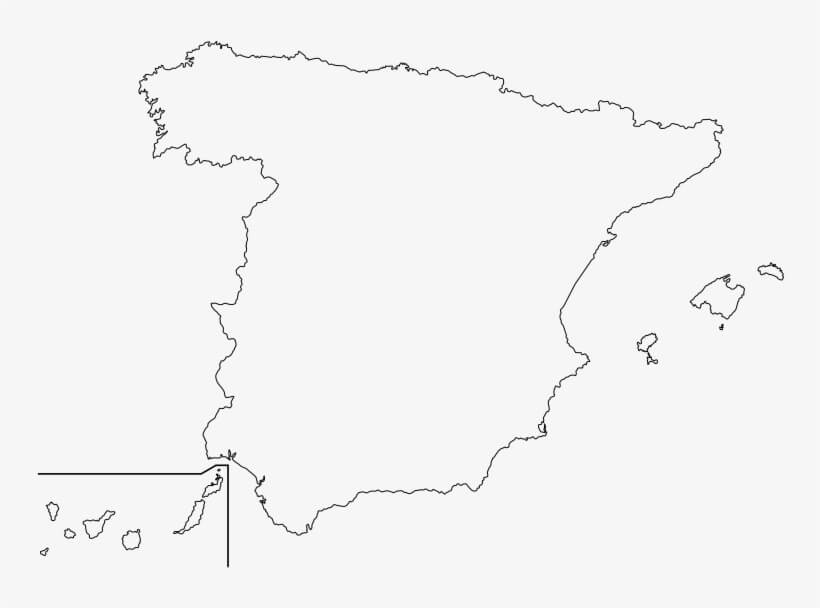 Printable Spain Map Outline 2