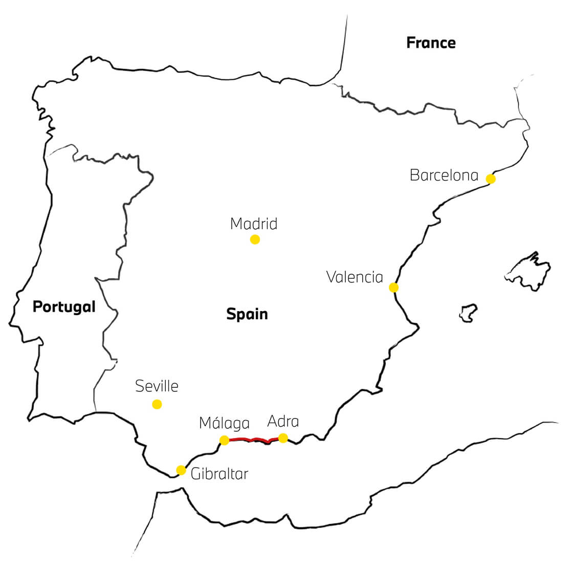 Printable Spain Map Road Trip