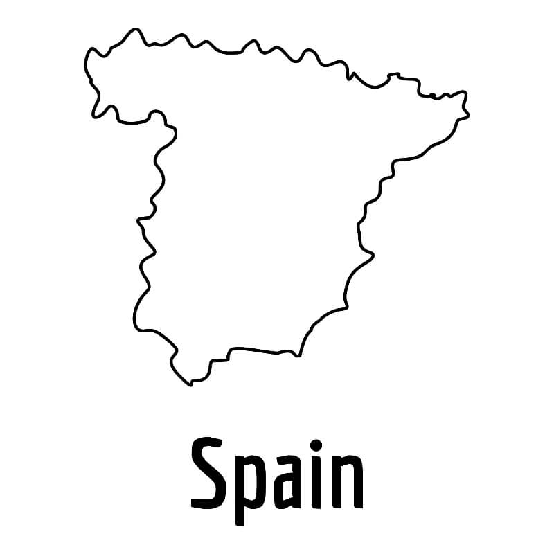 Printable Spain Map Thin Line