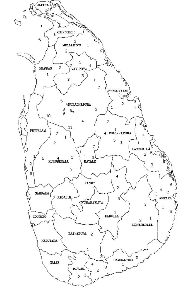 Printable Sri Lanka Map Cities
