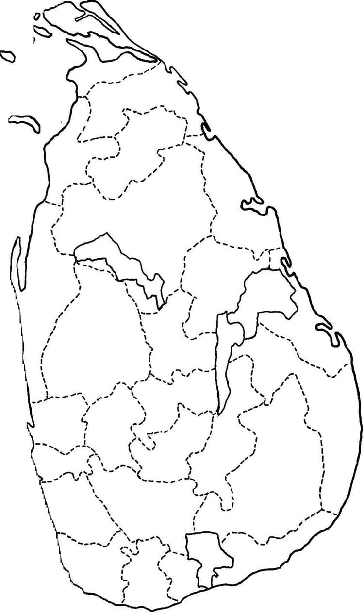 Printable Sri Lanka Map District