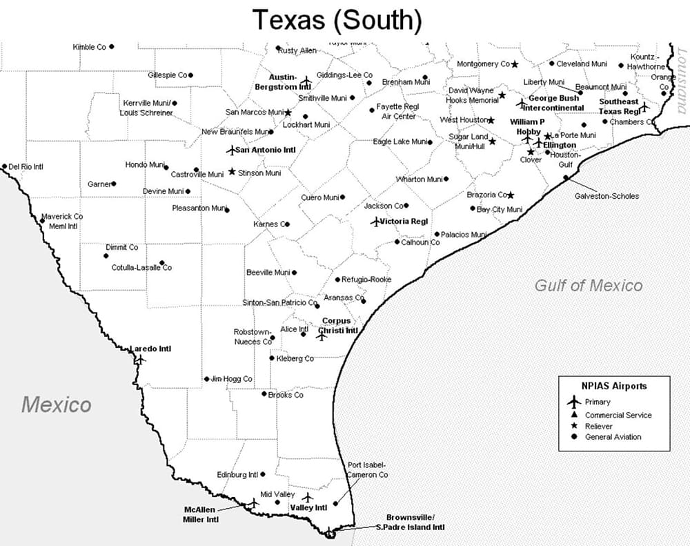 Printable State Of Texas Map