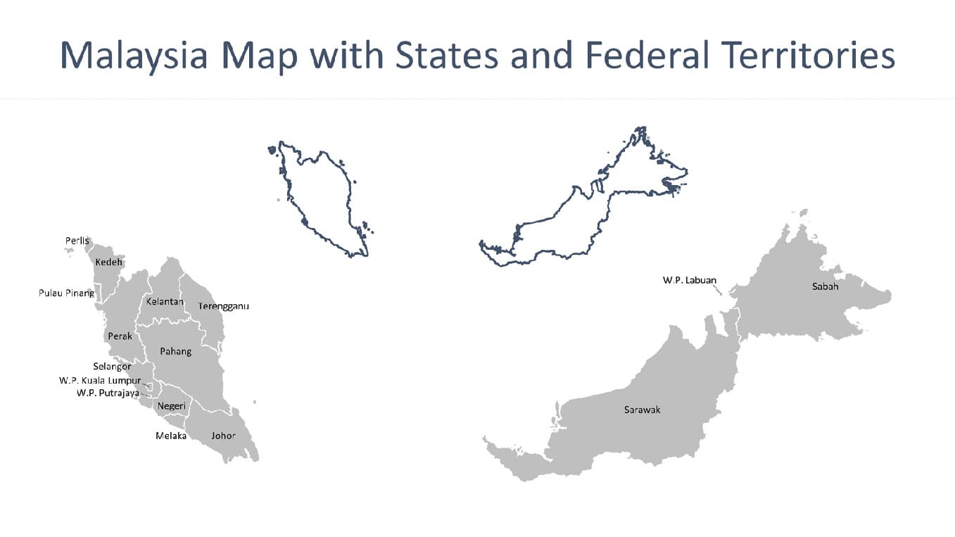 Printable States Malaysia Map