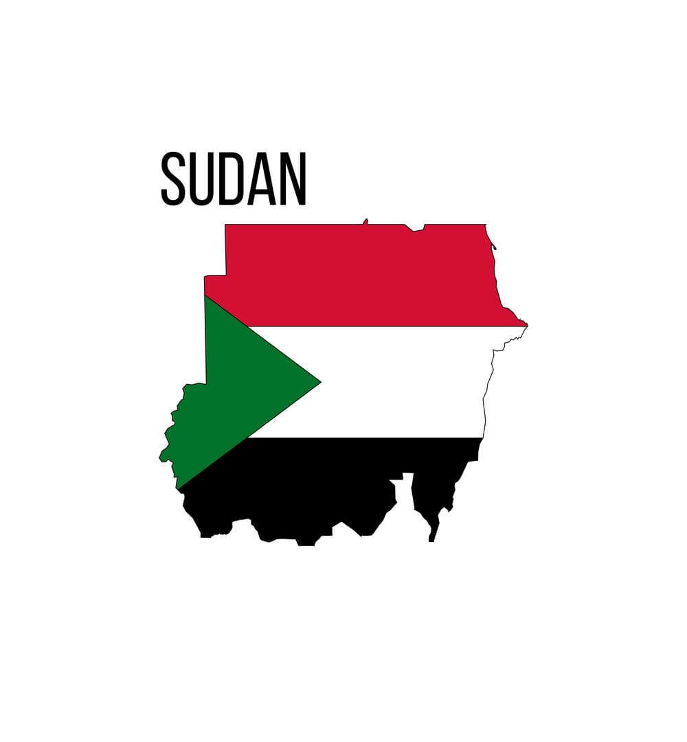 Printable Sudan Flag Map