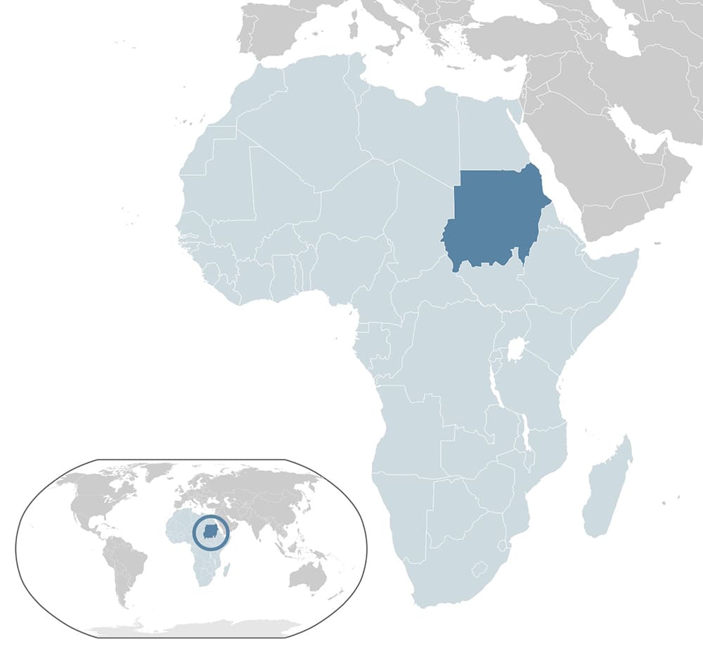 Printable Sudan On World Map