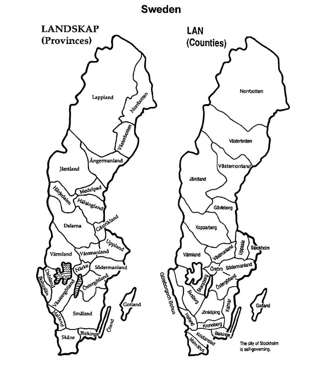 Printable Sweden Map From Research Guidance