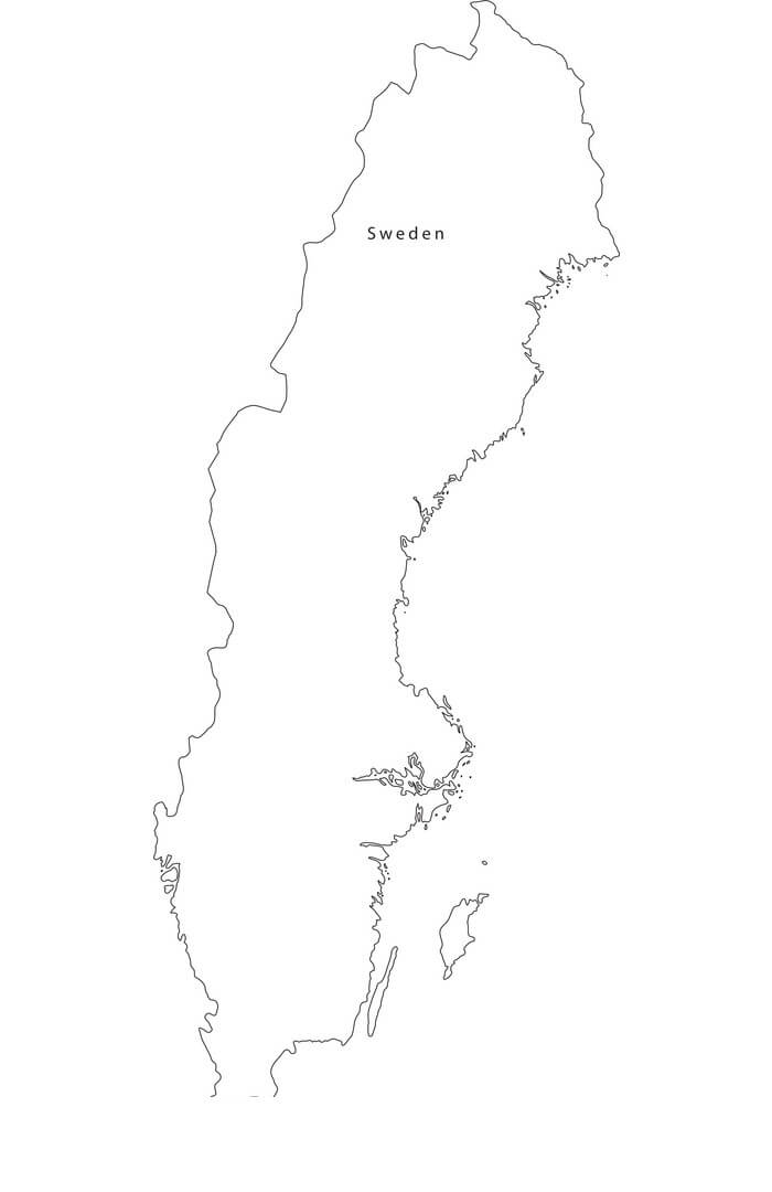 Printable Sweden Map Outline