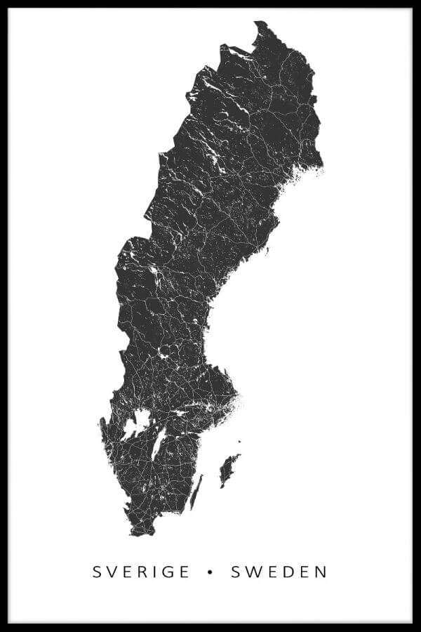 Printable Sweden Map Poster