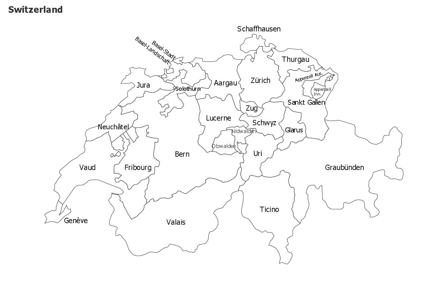 Printable Switzerland Map 2