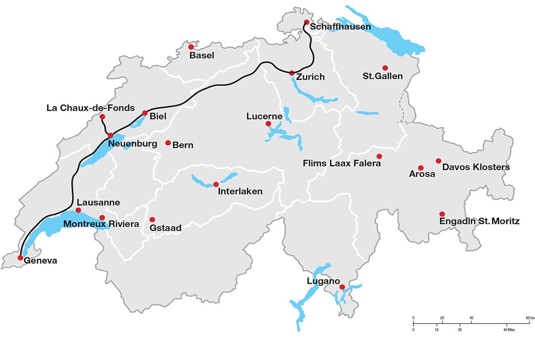 Printable Switzerland Map Belt