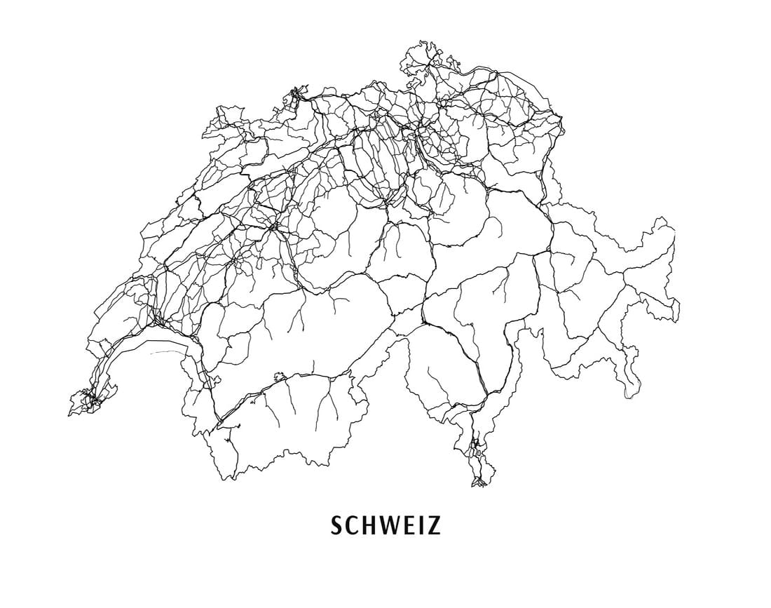 Printable Switzerland Map Blank