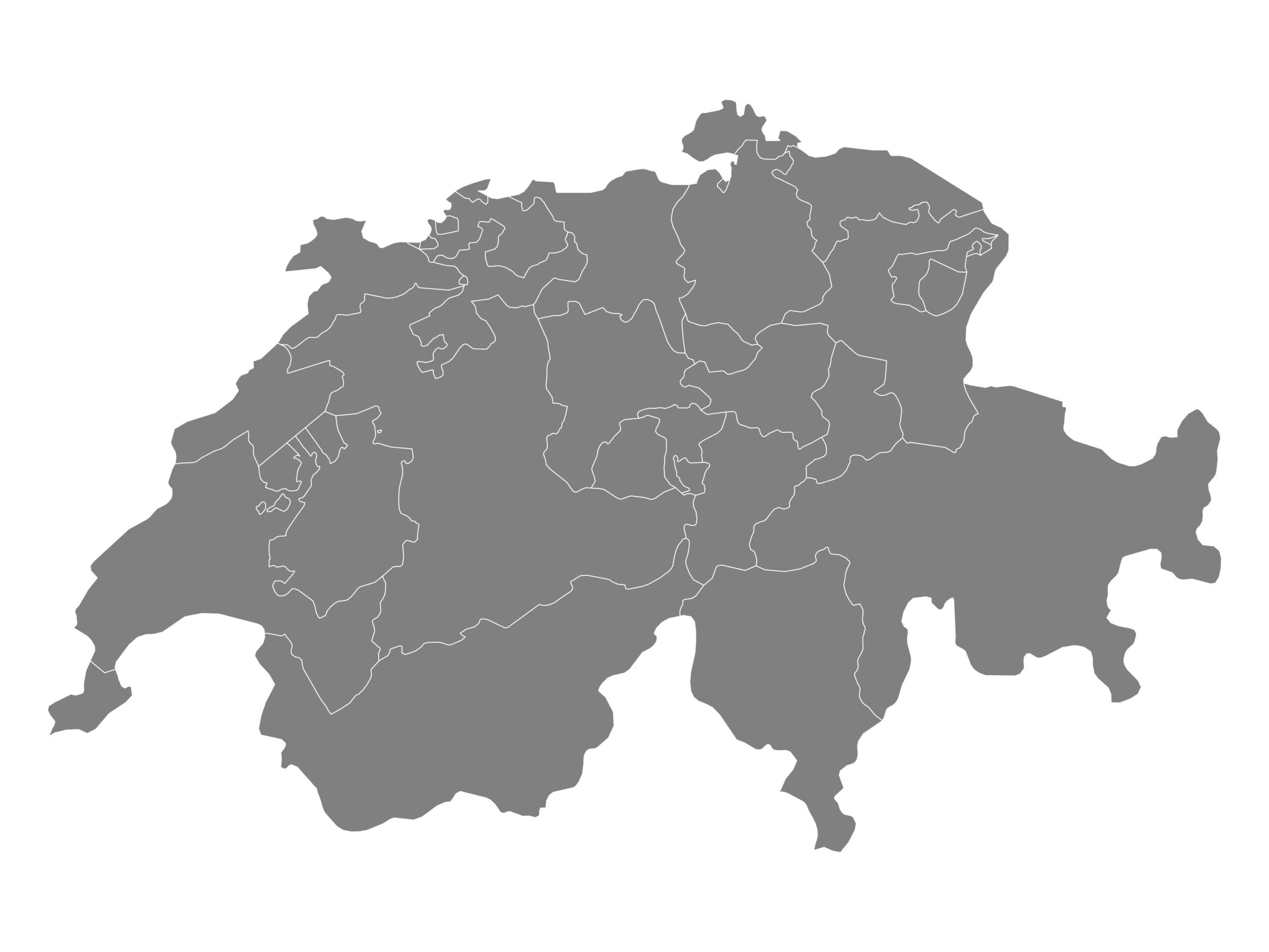 Printable Switzerland Map Gray