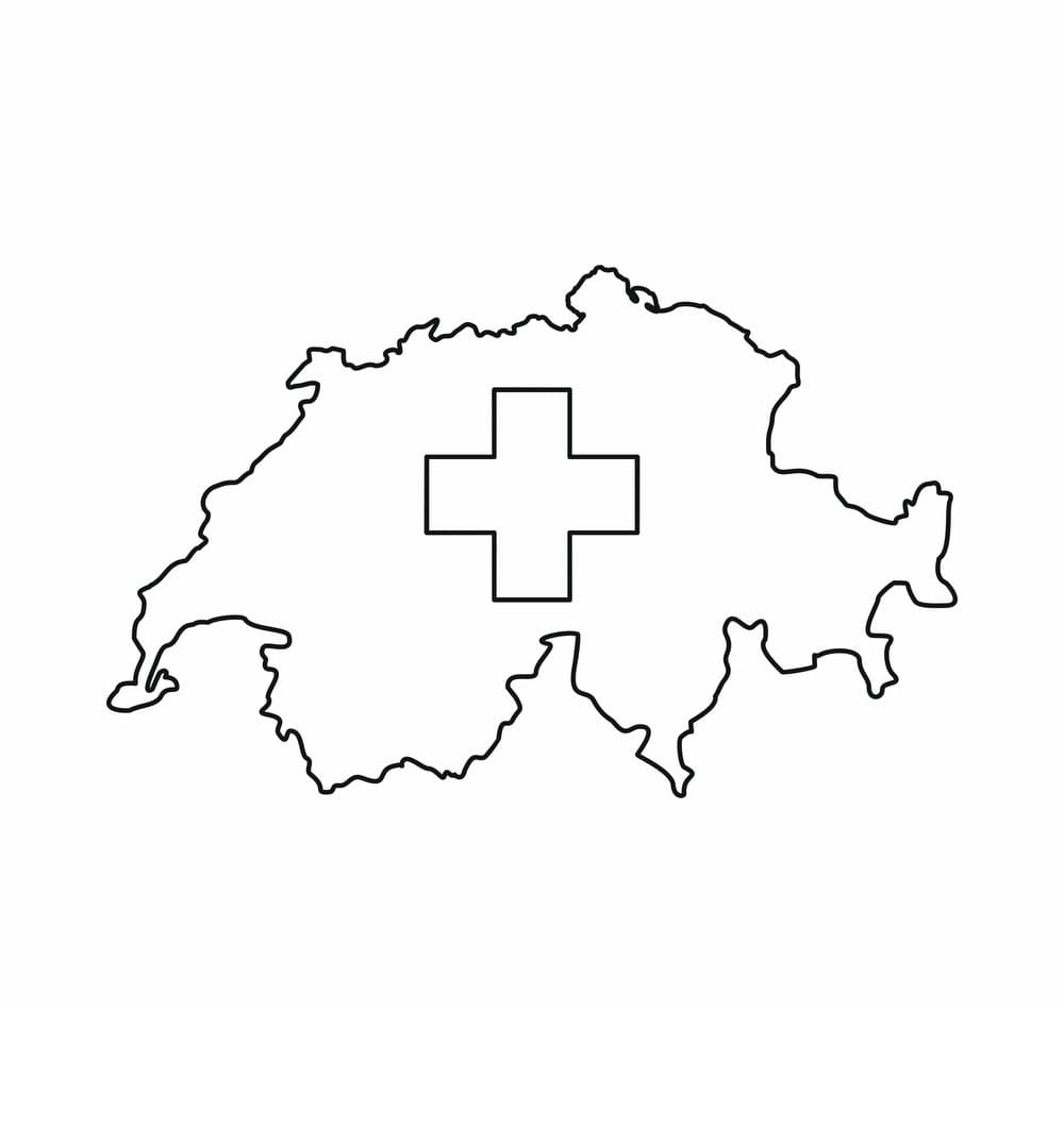Printable Switzerland Map Icon Outline