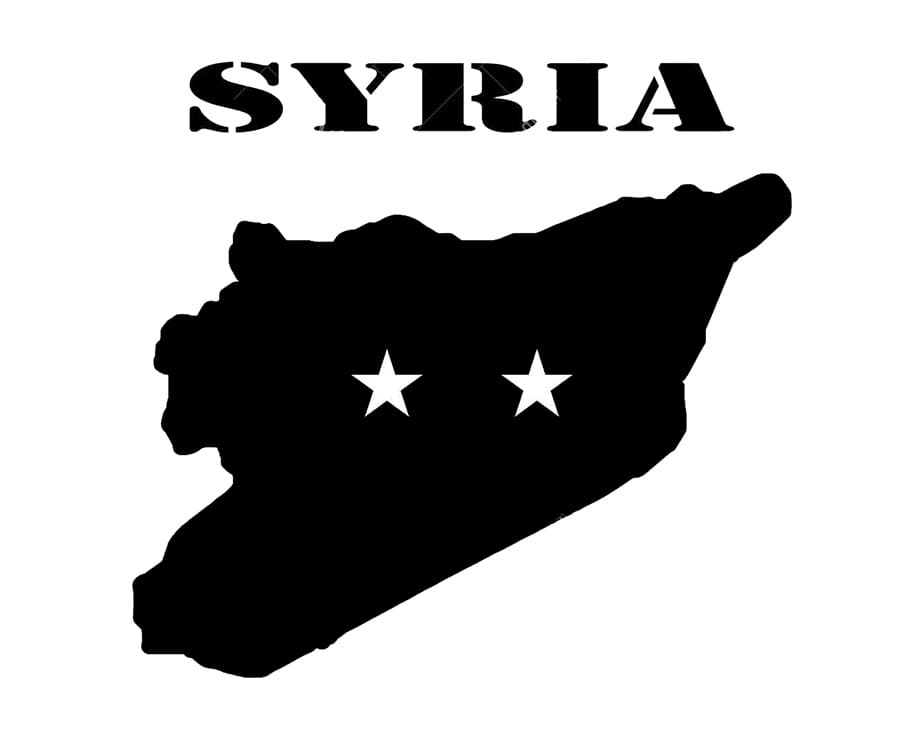 Printable Syria Map Black