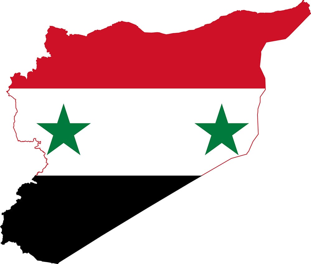 Printable Syria Map Flag