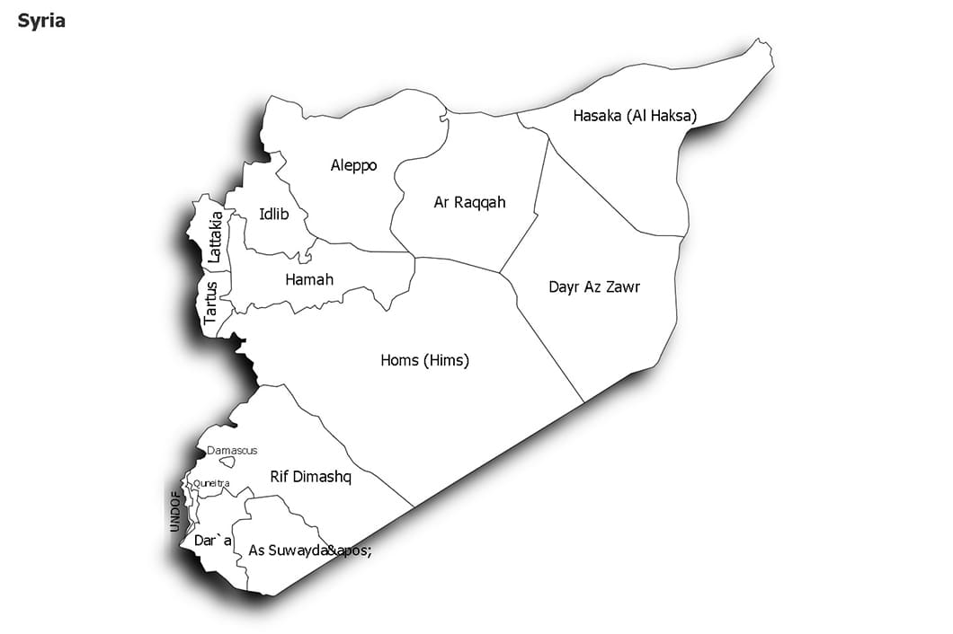 Printable Syria Map Provinces