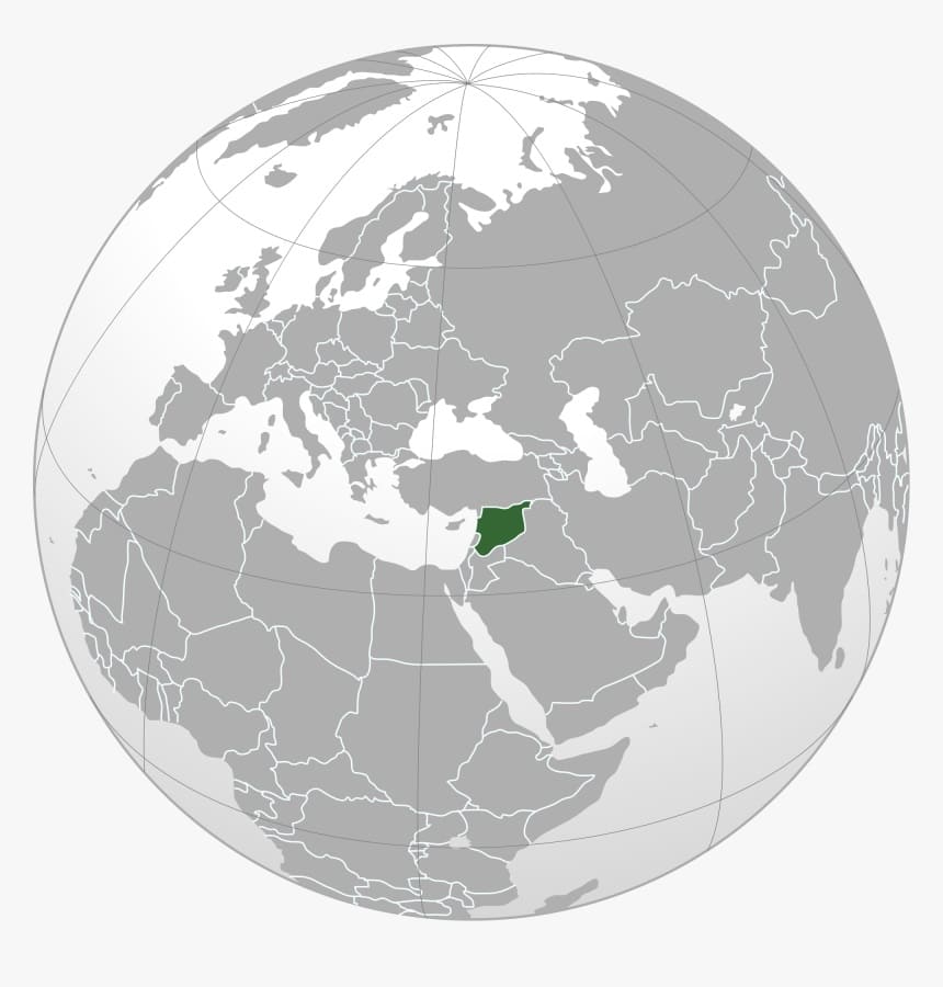 Printable Syria World Map Location