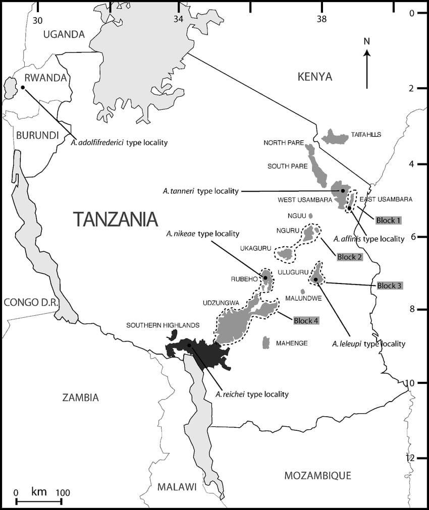 Printable Tanzania Region Map