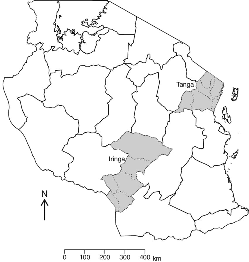Printable Tanzania Regions Map