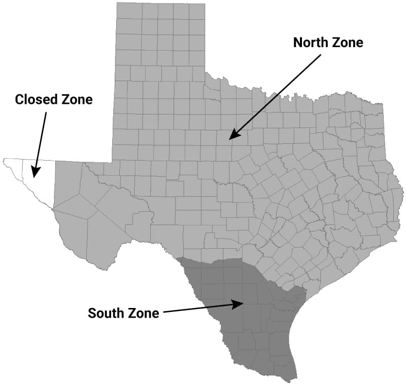 Printable Texas Time Zone Map