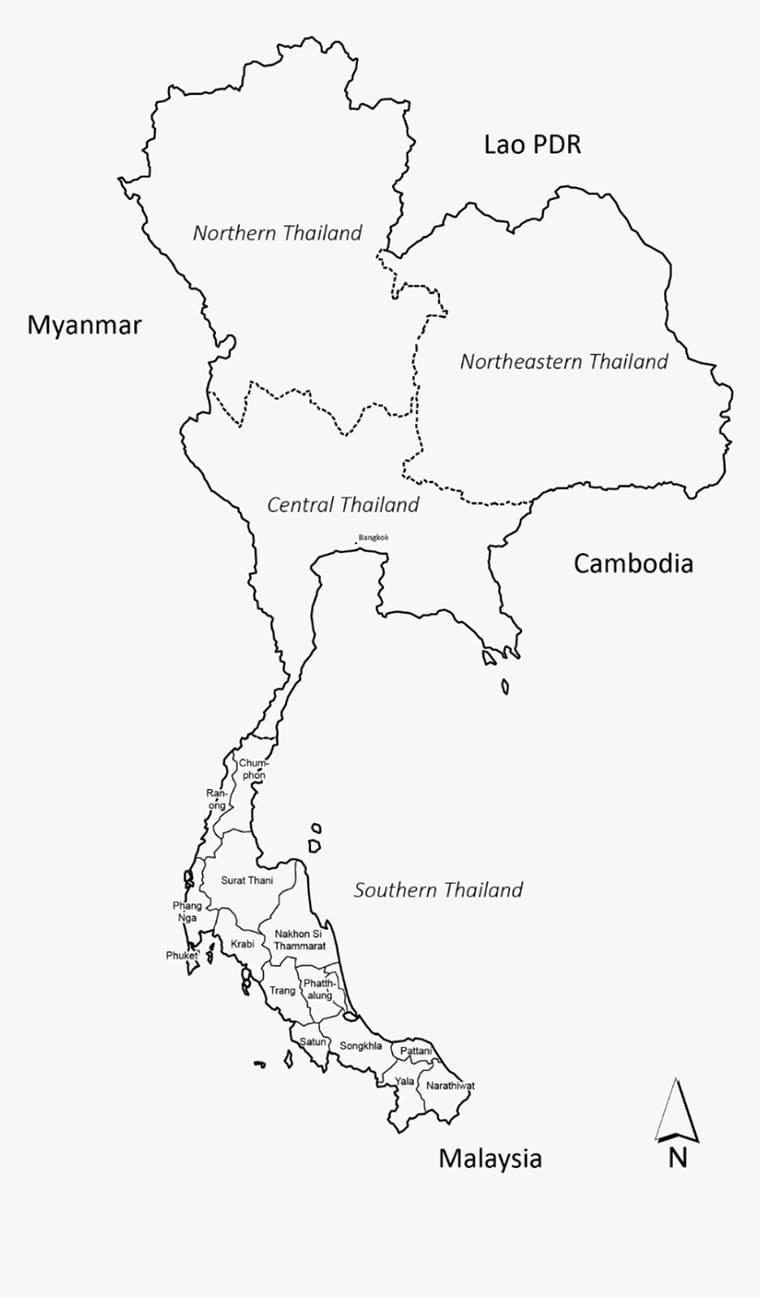 Printable Thailand Map With Cities