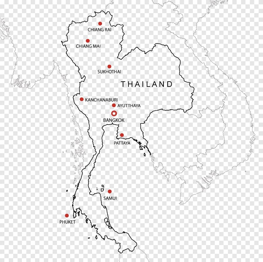 Printable Thailand On Map Of Asia