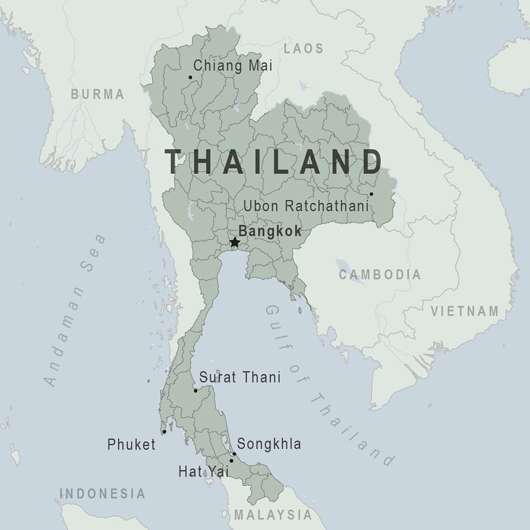 Printable Thailand World Map