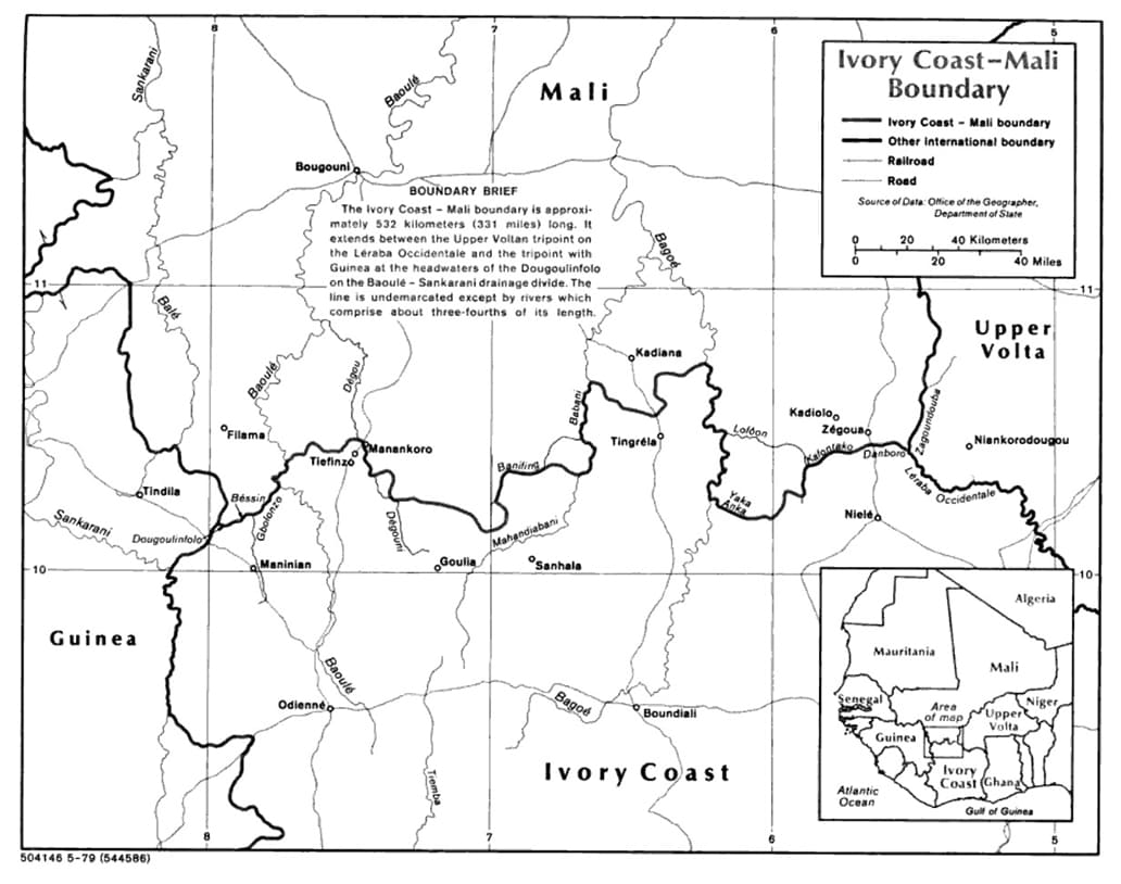 Printable The Ivory Coast Map