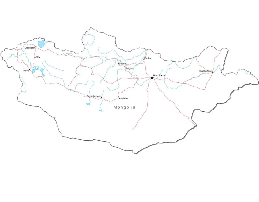 Printable The Map Of Mongolia