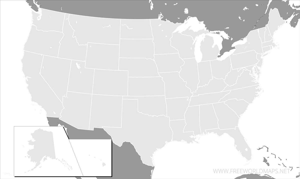 Printable The Map Of The United States