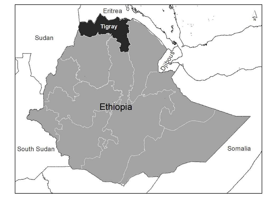 Printable Tigray Ethiopia Map
